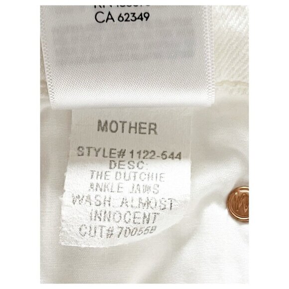 MOTHER Superior Dutchie Ankle Jaws in Almost Innocent White Women's Sz 25 - Picture 9 of 13
